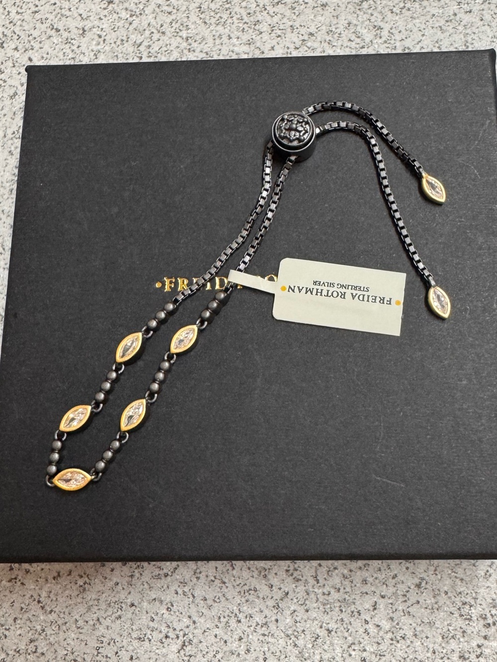 NWT Freida Rothman Signature Marquise Adjustable Bracelet